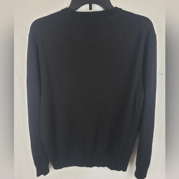 Club Room Black Merino Wool Blend Long Sleeve Sweater Sz L - Picture 4 of 9